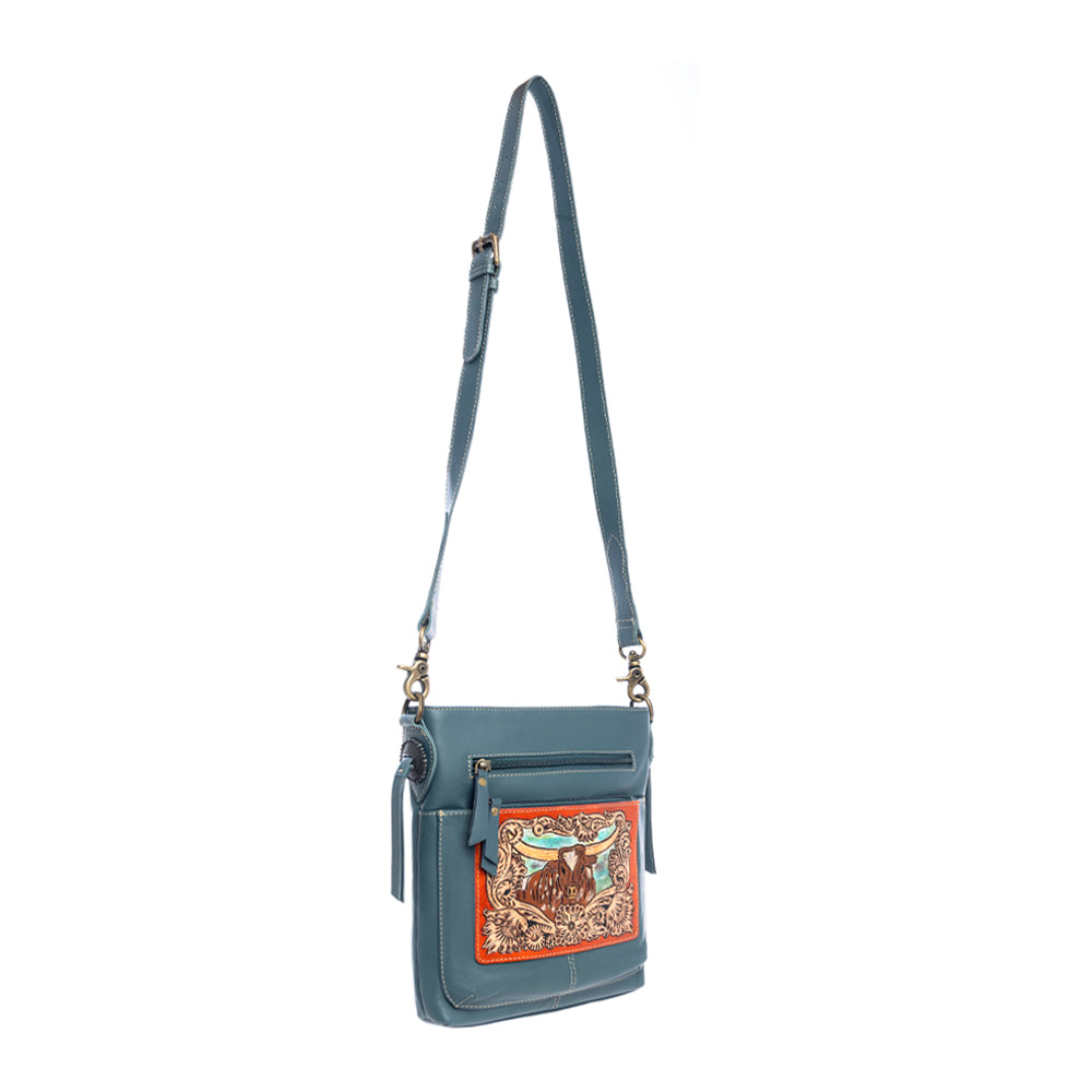 Myra Stella Steer Hand-Tooled Bag
