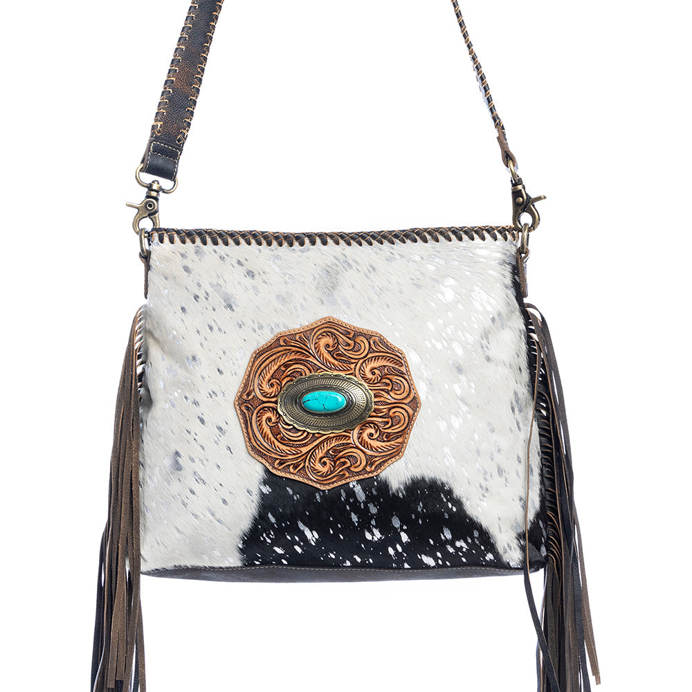Myra Valley Brook Hand-Tooled Bag In Coal