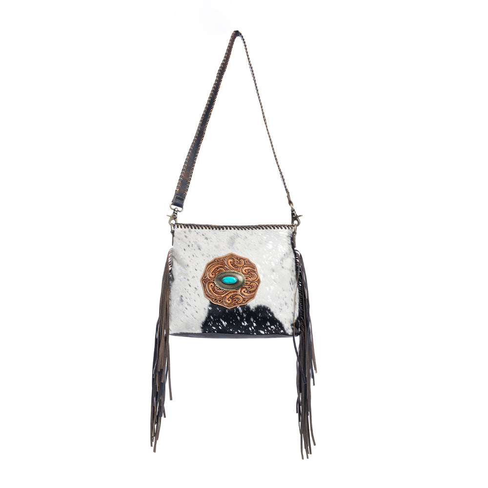 Myra Valley Brook Hand-Tooled Bag In Coal