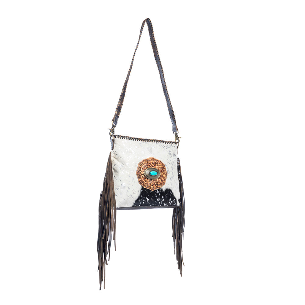 Myra Valley Brook Hand-Tooled Bag In Coal