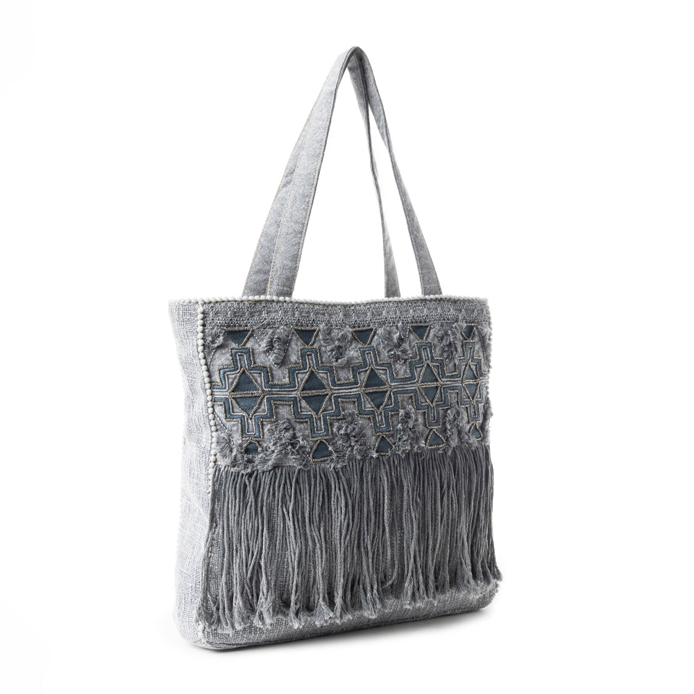 Myra Smoky Mountain Fringe Tote Bag