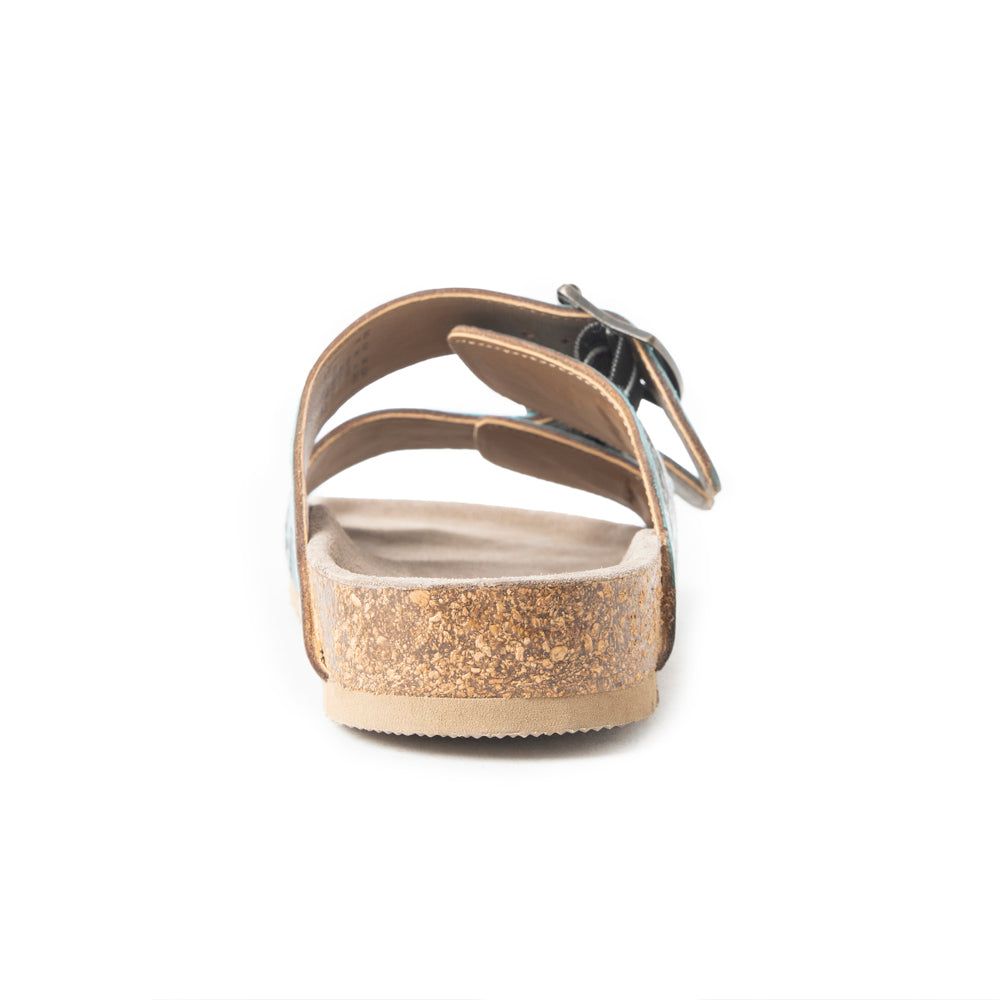 Myra Falling Feather Sandals In Blue and Brown