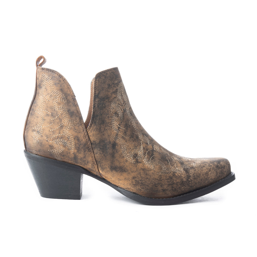 Myra Moonlight on the Mesa Booties In Crackle Brown