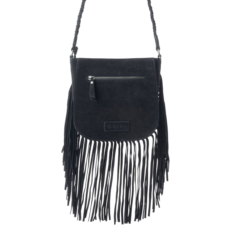 Myra Mustang's Luck Leather And Hairon Bag In Black & White