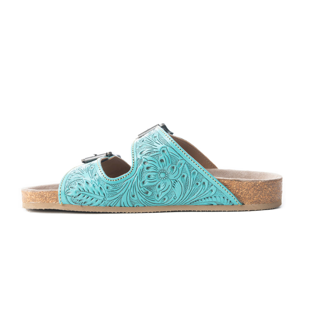 Myra Wildlfower Wanderer Sandals In Turquoise