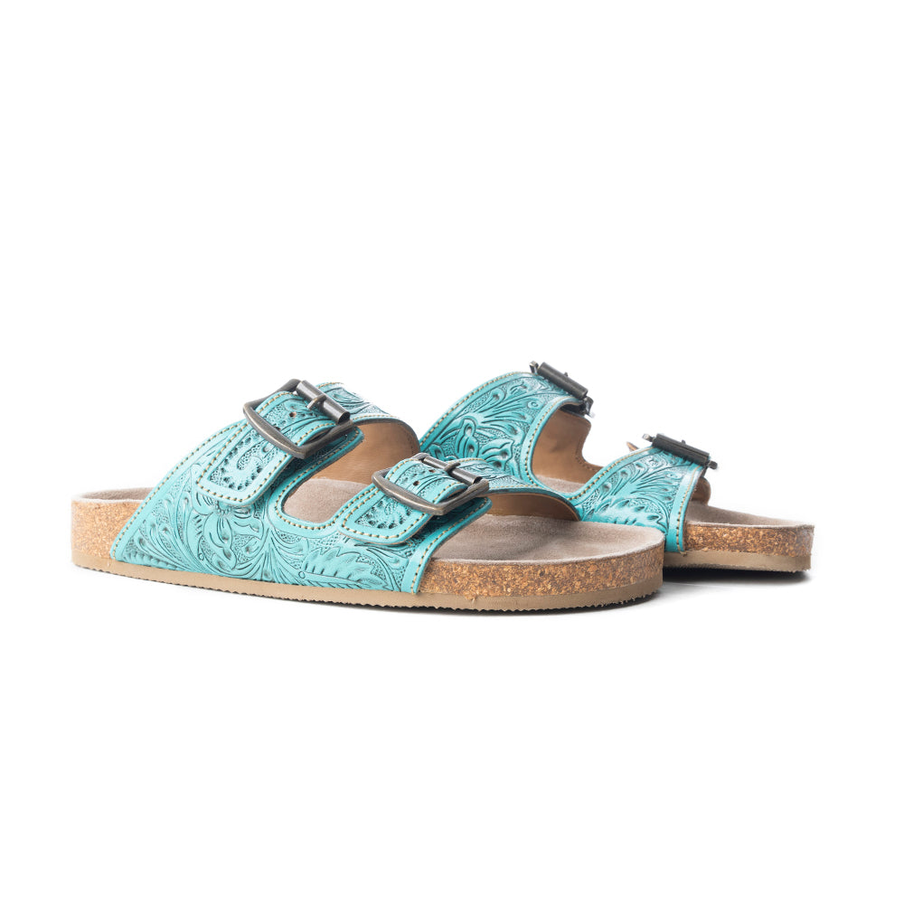 Myra Wildlfower Wanderer Sandals In Turquoise