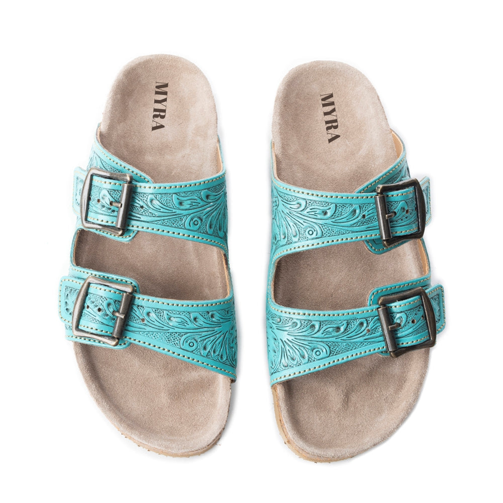 Myra Wildlfower Wanderer Sandals In Turquoise