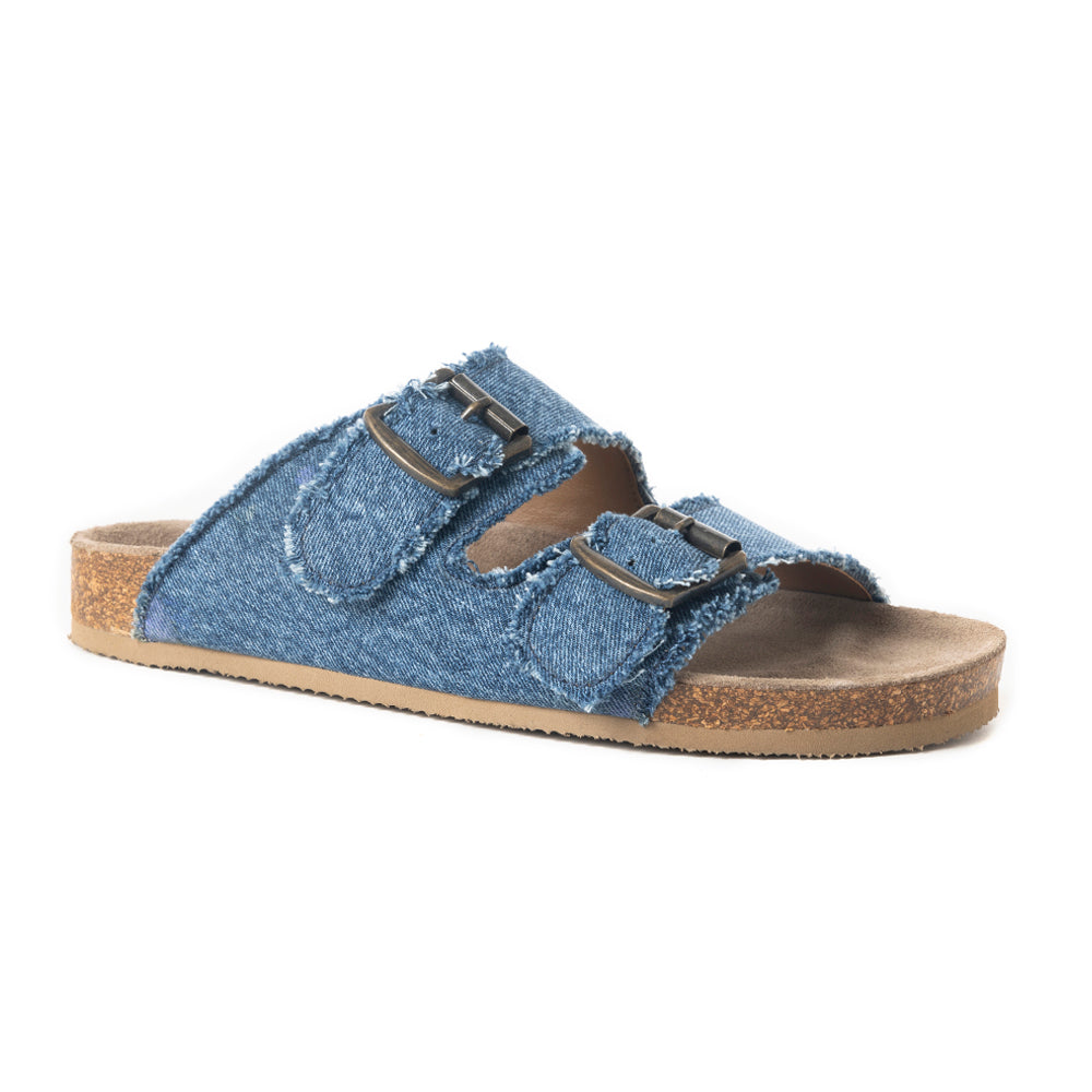 Myra Blue Ridge Denim Sandals in Dusty Indigo