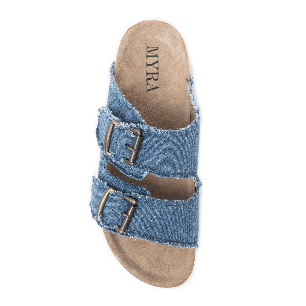Myra Blue Ridge Denim Sandals in Dusty Indigo