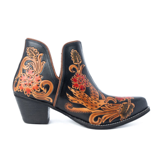 Myra Midnight Desert Rose Booties in Black