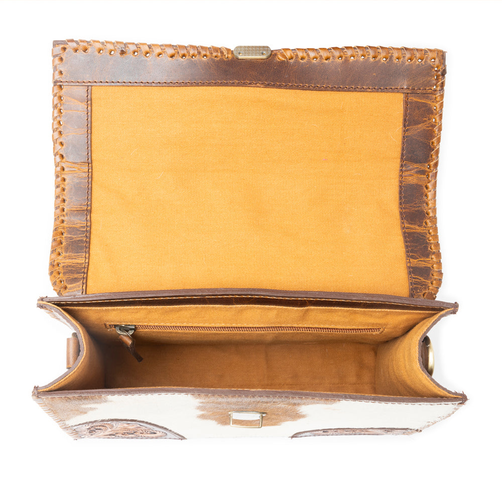 Myra Dakota Dusk Handtooled Bag in Saddle Dust & Moonlight