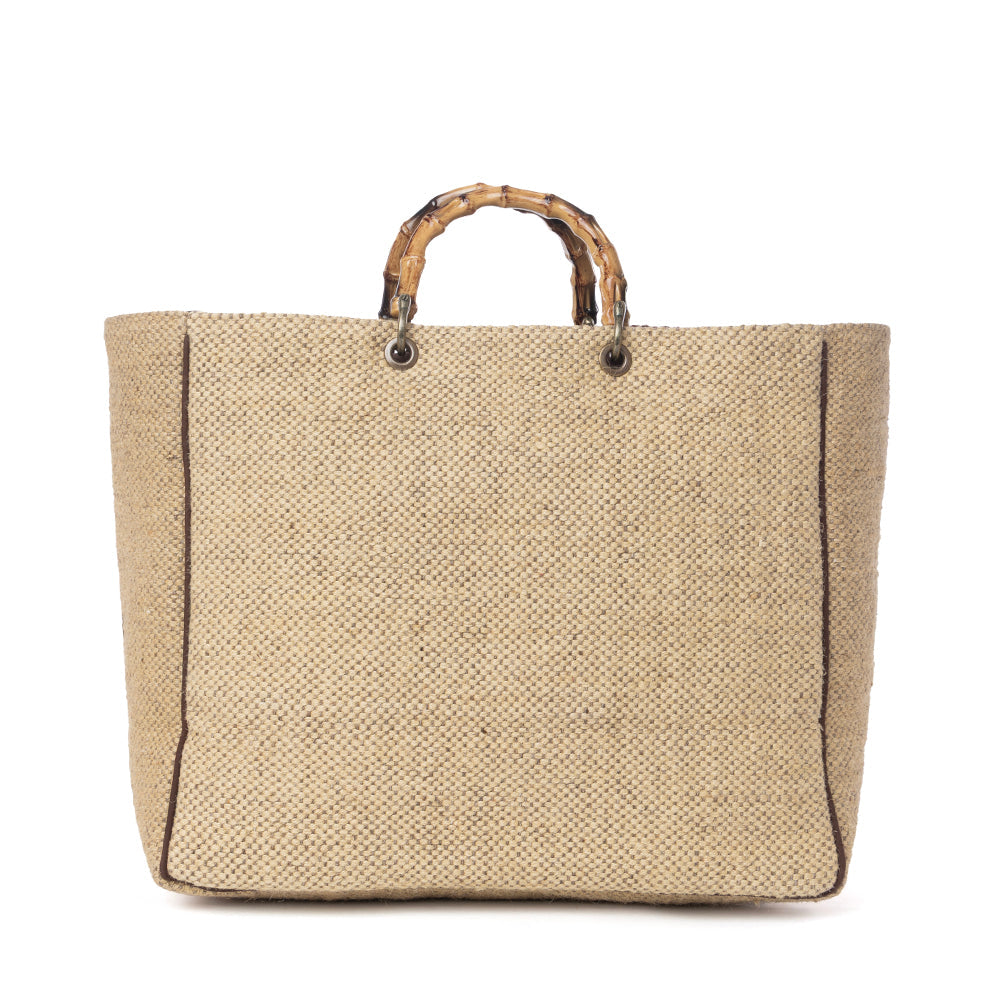Myra Desert Loom Jute Weekender Bag in Saffron Dune