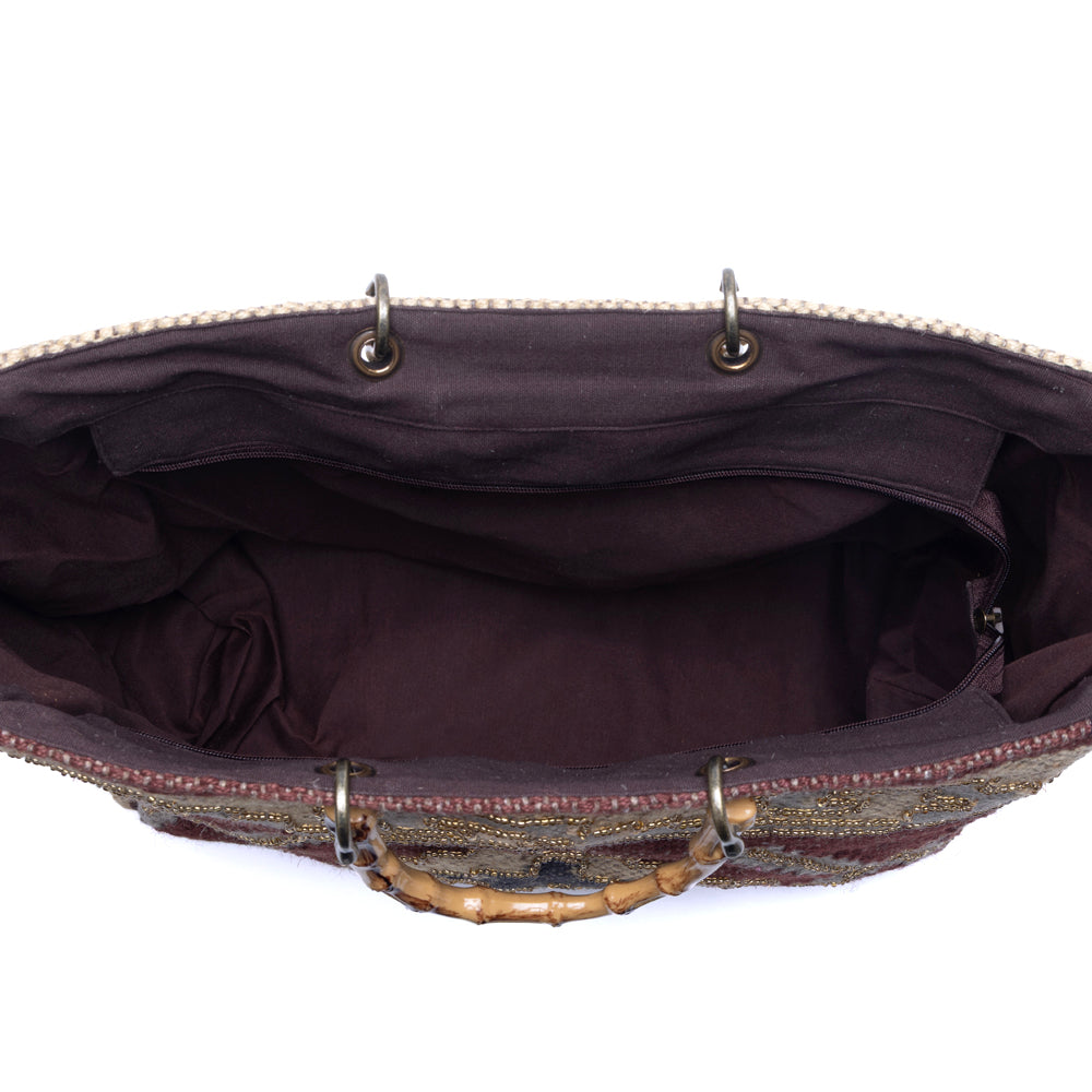 Myra Desert Loom Jute Weekender Bag in Saffron Dune