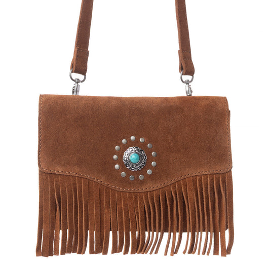 Myra Yellowstone Highland Range Suede Leather Belt Bag in Desert Tan