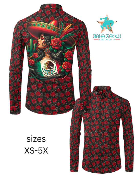 Colores de Mexico La Senorita Button Up Shirt