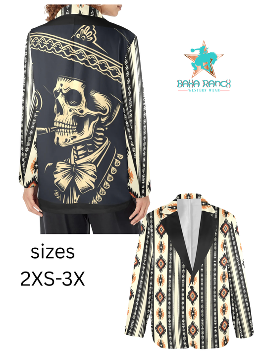 Colores De Mexico Mariachi Aztec Women's Blazer
