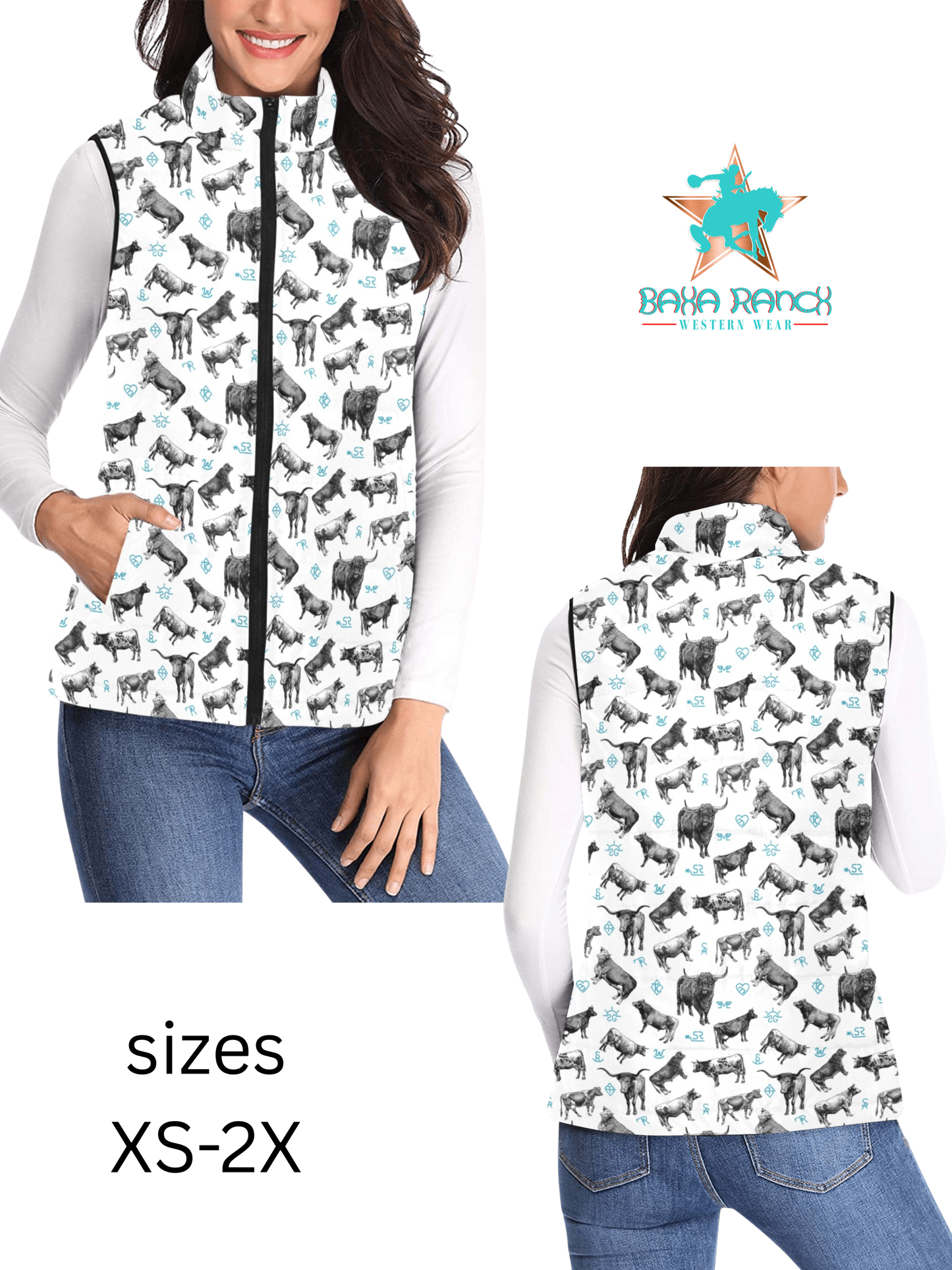 Cattle and Brands Women's Western Puffy Vest