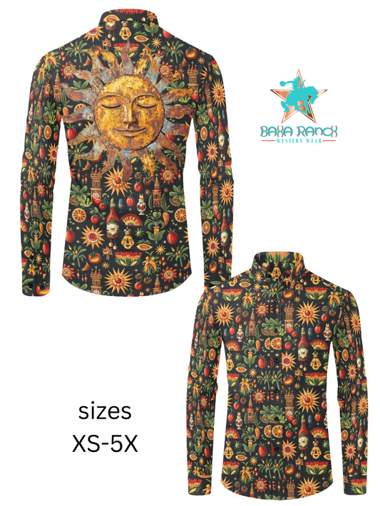 Colores De Mexico Culture Symbols Button Up Shirt