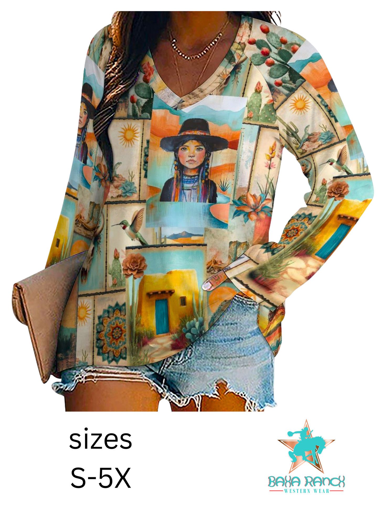 Colores de Mexico Pictures of the Southwest Long Sleeve Loose Tee