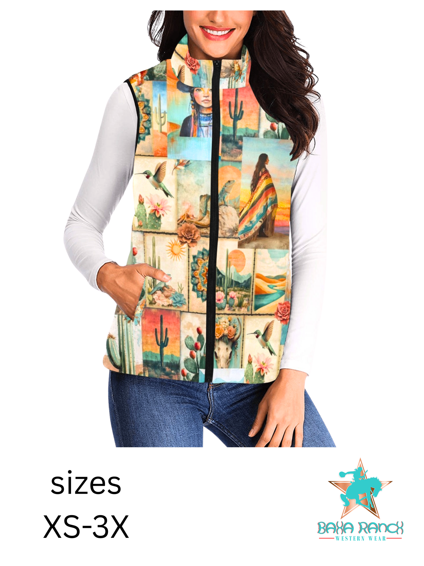 Colores de Mexico Pictures of the Southwest Puffy Vest
