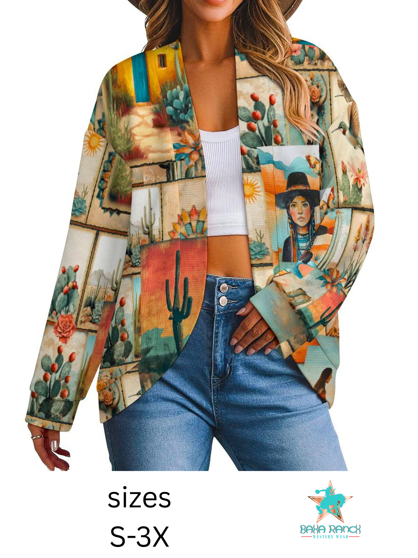 Colores de Mexico Pictures of the Southwest Drop Shoulder Cardigan