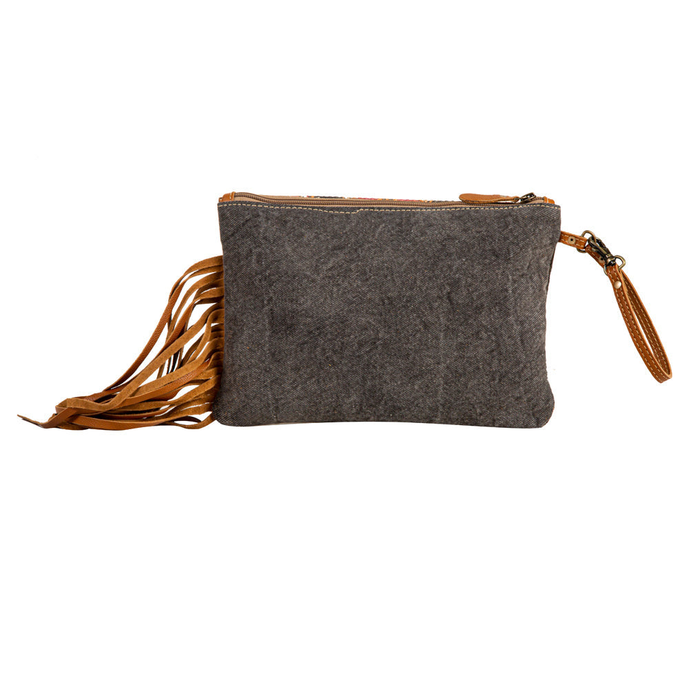 Myra Mojave Paisley Fringed Hand-Tooled Bag