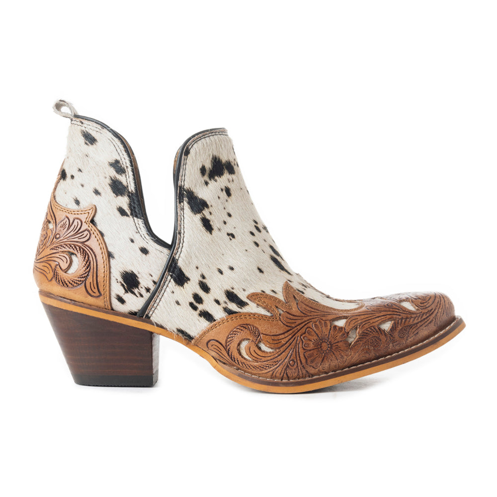 Myra West Street Western Hand-Tooled Booties