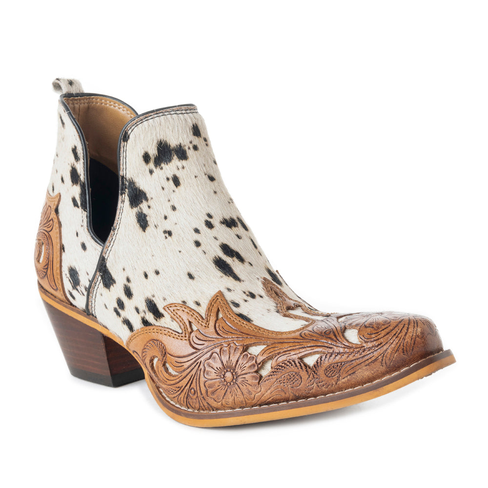 Myra West Street Western Hand-Tooled Booties