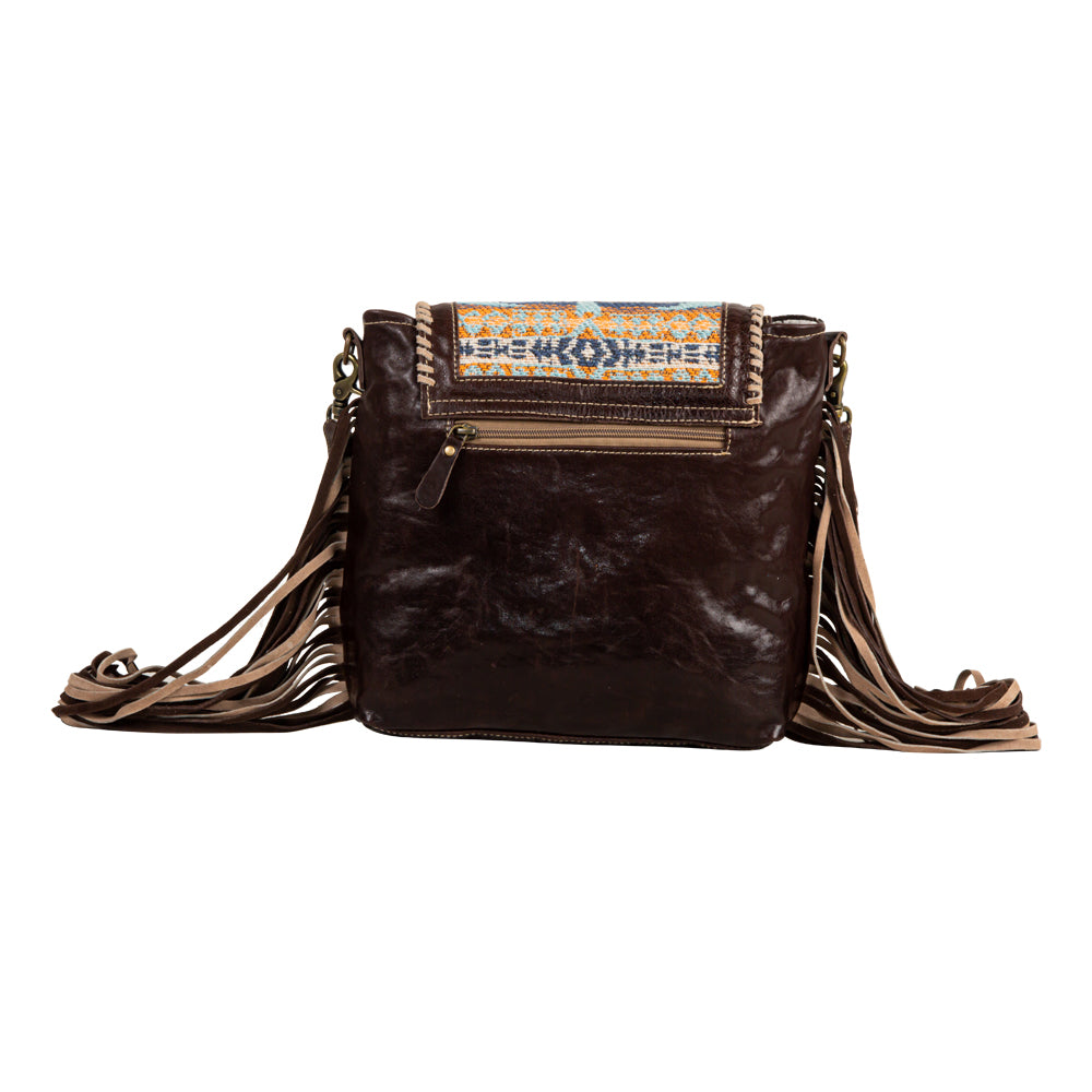 Myra Sun Serape Fringed Leather Hairon Bag