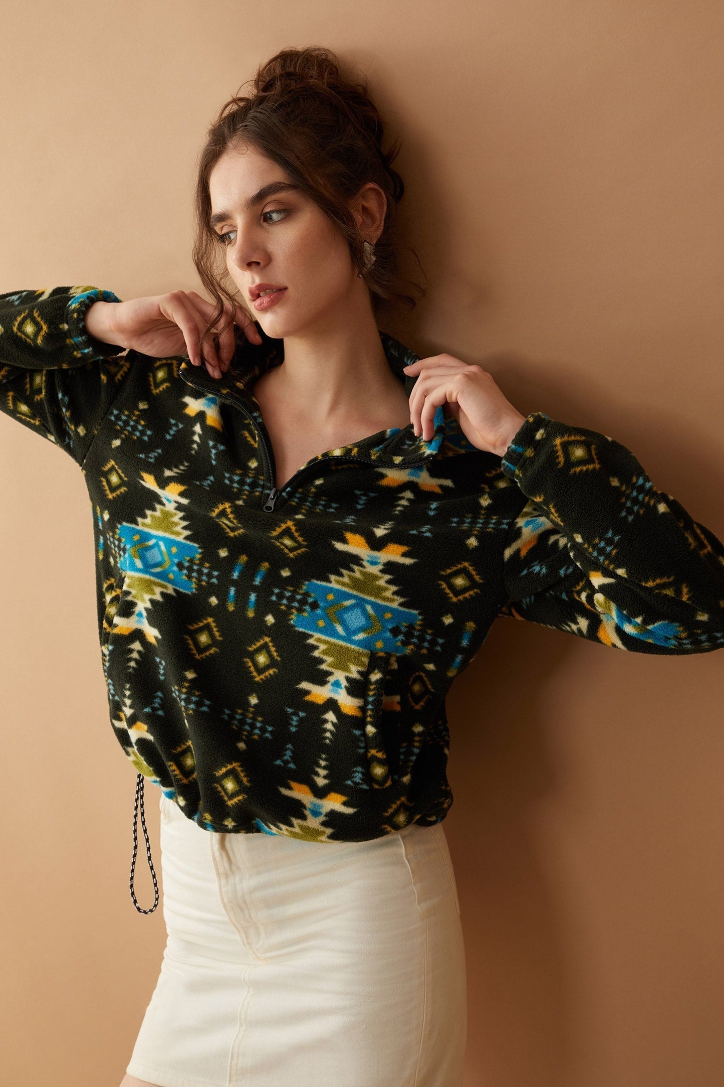 Myra Maren High Collar Jacket in Mesa Tribal