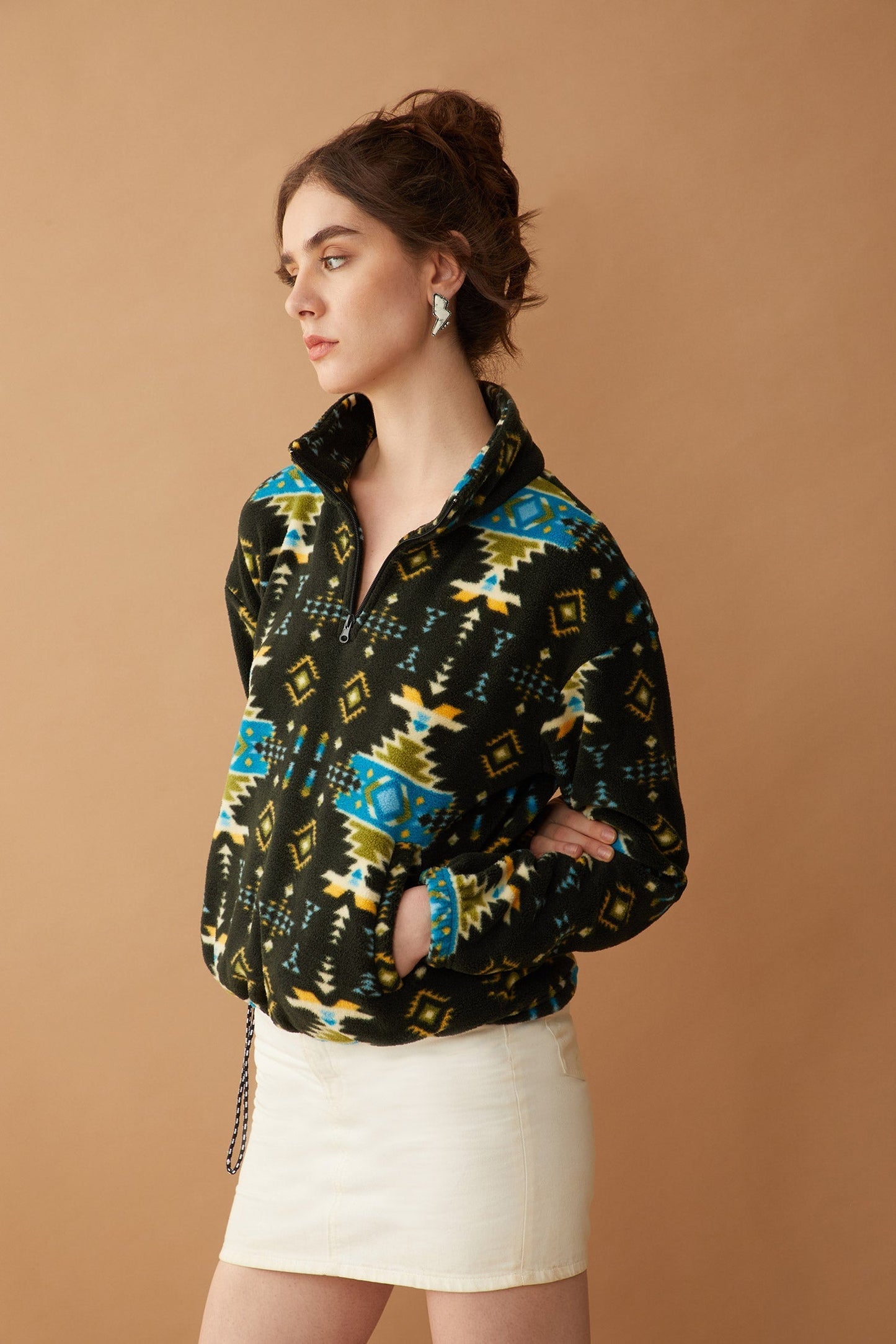 Myra Maren High Collar Jacket in Mesa Tribal