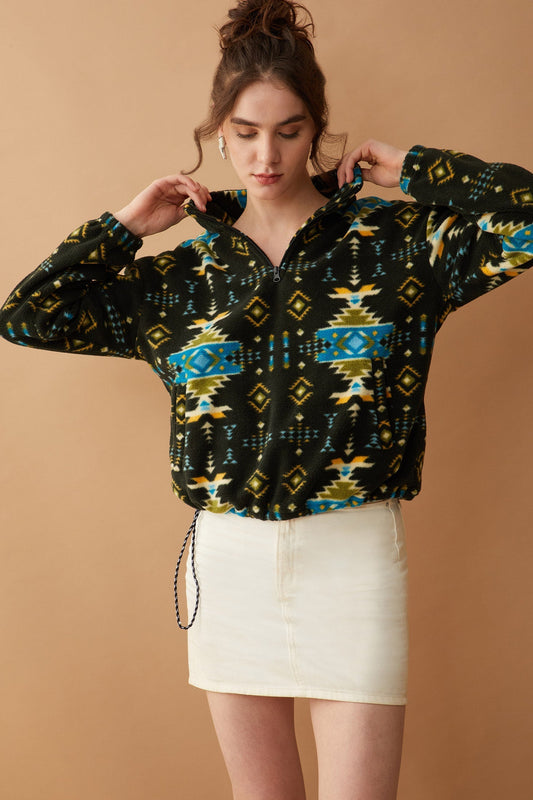 Myra Maren High Collar Jacket in Mesa Tribal
