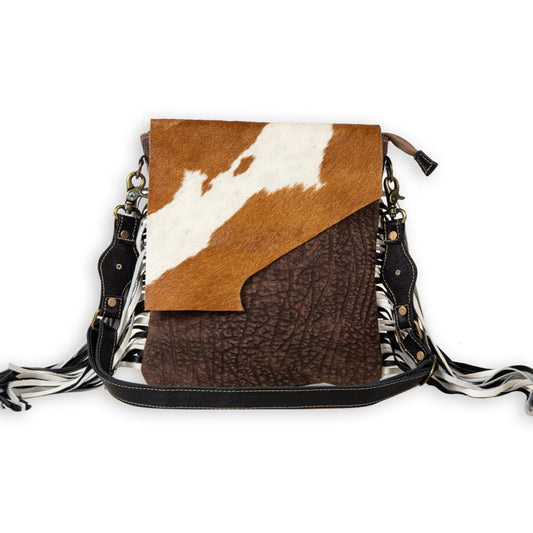 Myra Stratford Trail Fringed Concealed-Carry Bag In Brown & White