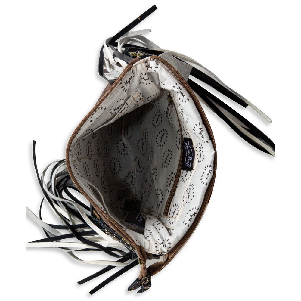 Myra Stratford Trail Fringed Concealed-Carry Bag In Brown & White