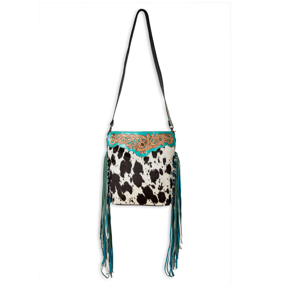 Myra Pony Trail Fringed Hand-Tooled Bag