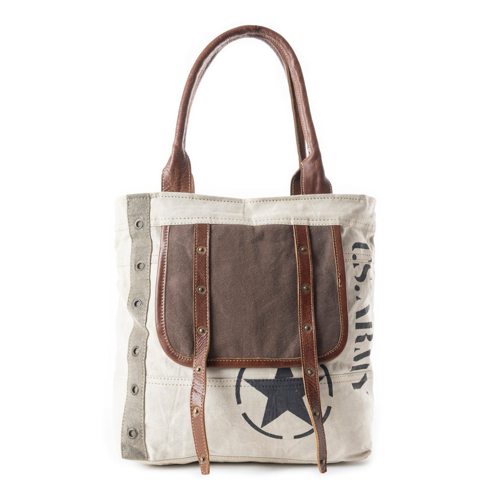 Myra Army Motif Tote Bag