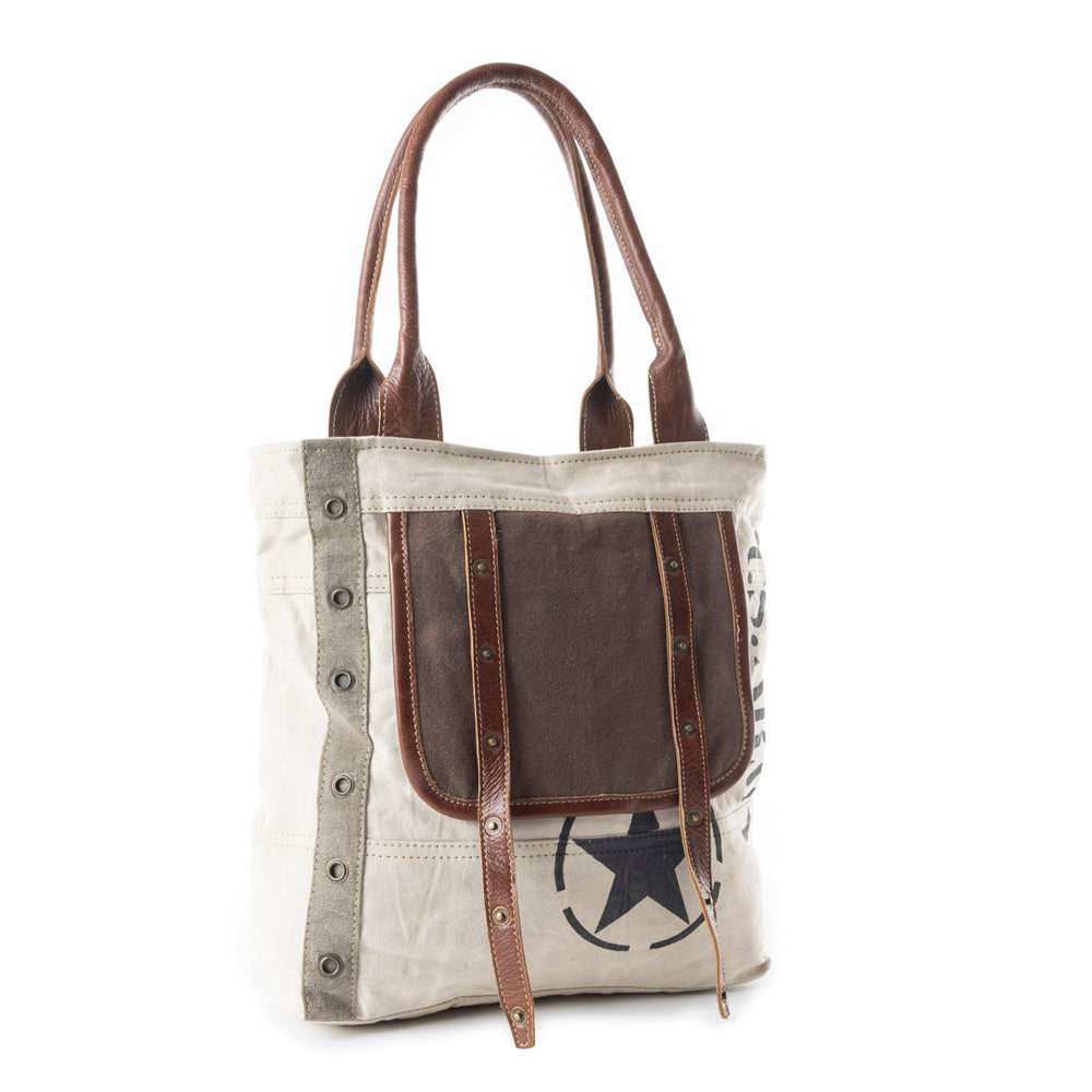 Myra Army Motif Tote Bag