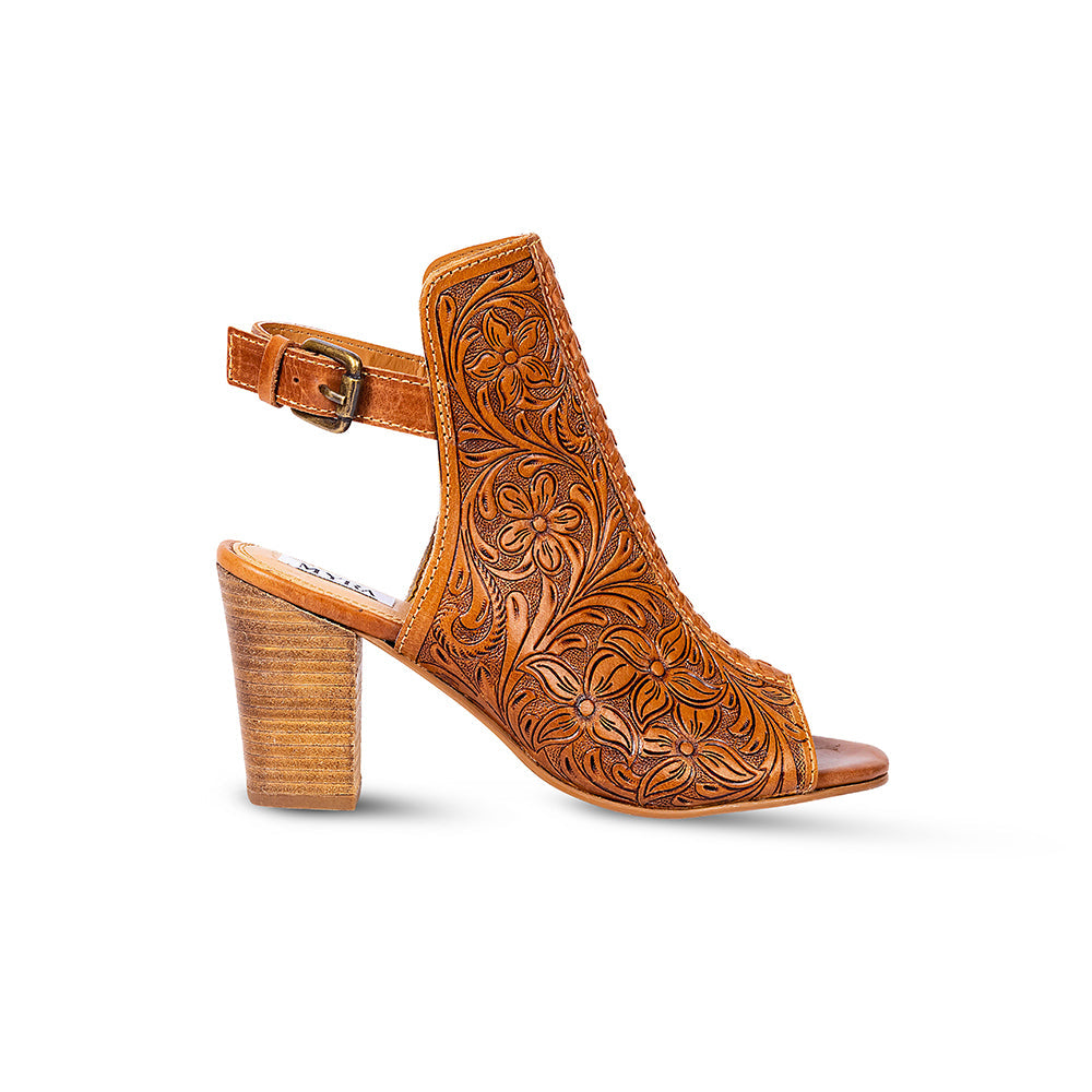 Myra Monika Boot In Hand-tooled Leather