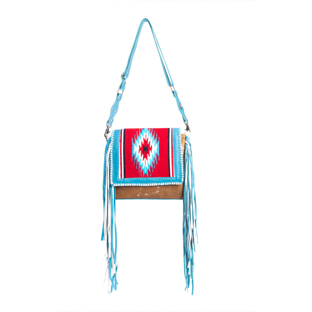 Myra Zunia Leather & Hairon Bag in River Blue