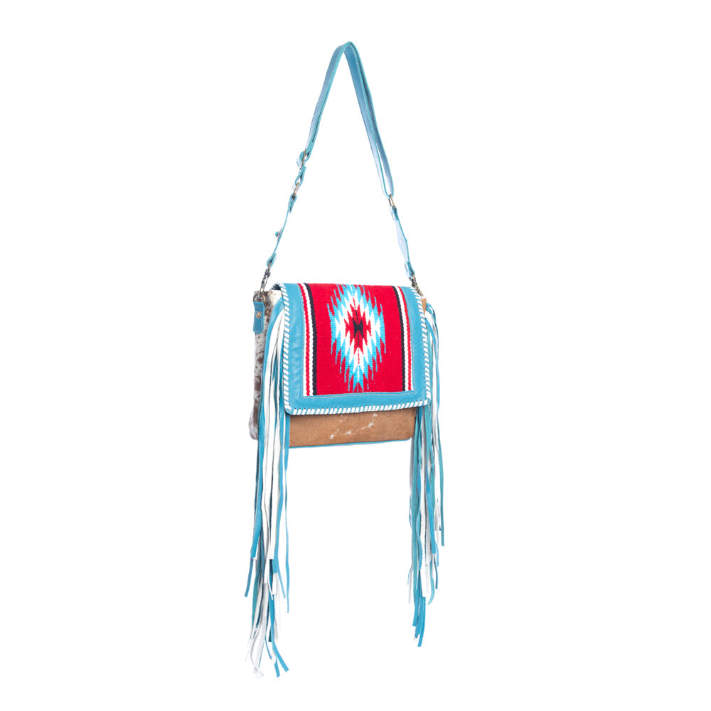 Myra Zunia Leather & Hairon Bag in River Blue