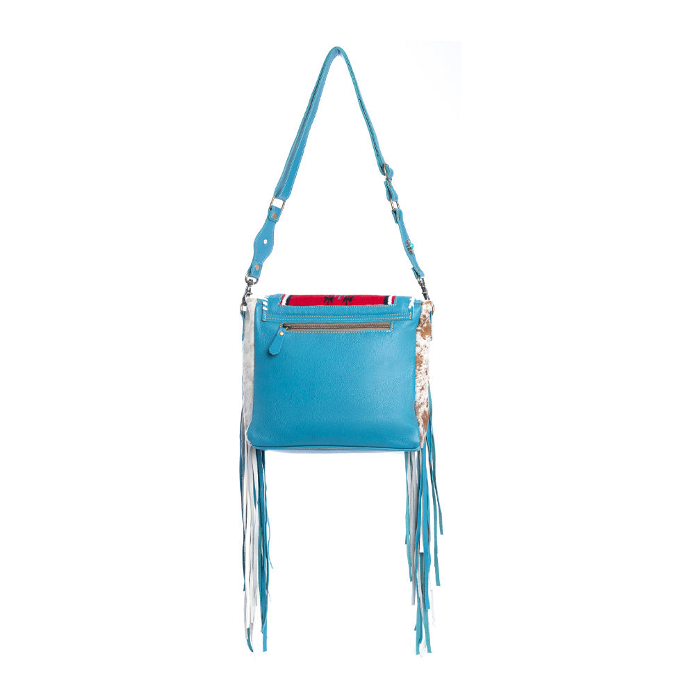Myra Zunia Leather & Hairon Bag in River Blue