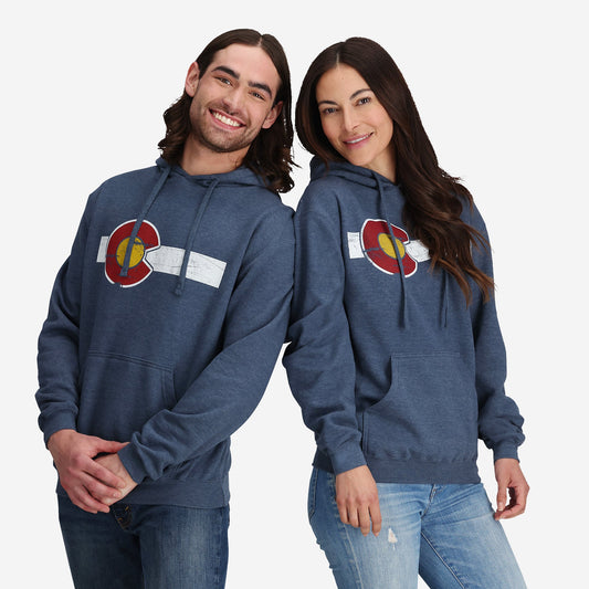 Unisex Classic Colorado Flag Hoodie - Heather Denim