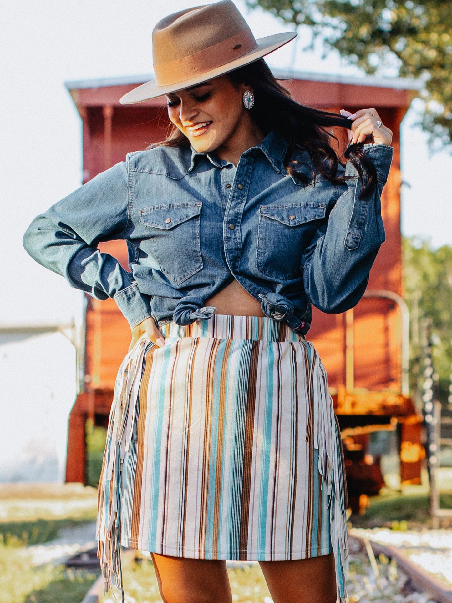 Rodeo Ready Serape Fringe Skirt 3XL