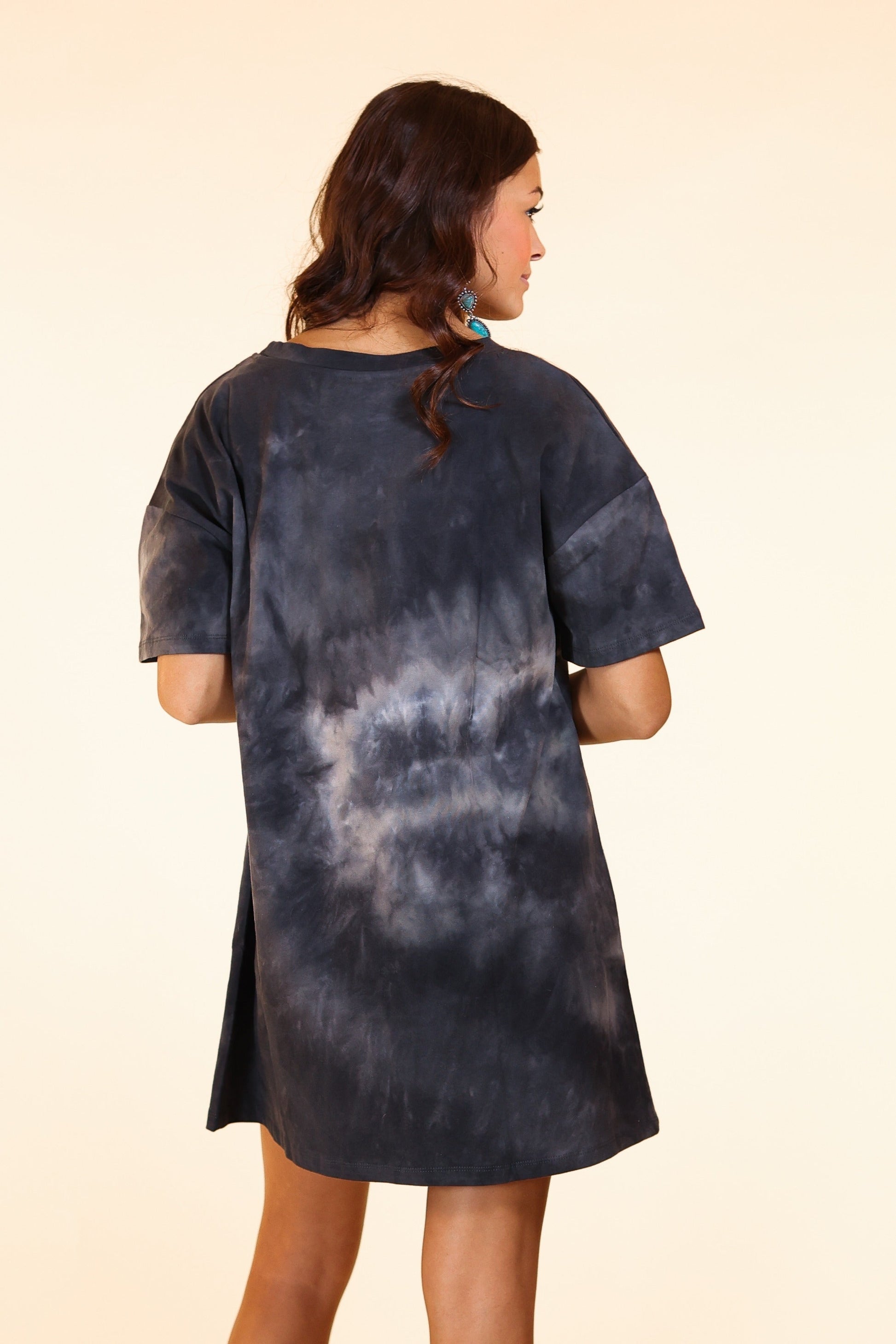Black Tie Dye T-Shirt Dress | Baha Ranch Western Wear Black Tie Dye T-Shirt Dress | Baha Ranch Western Wear