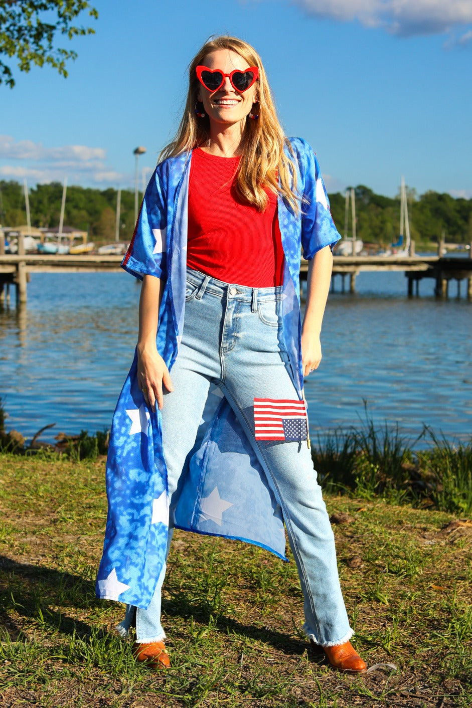 Star Struck Duster with Red Sequin Detail