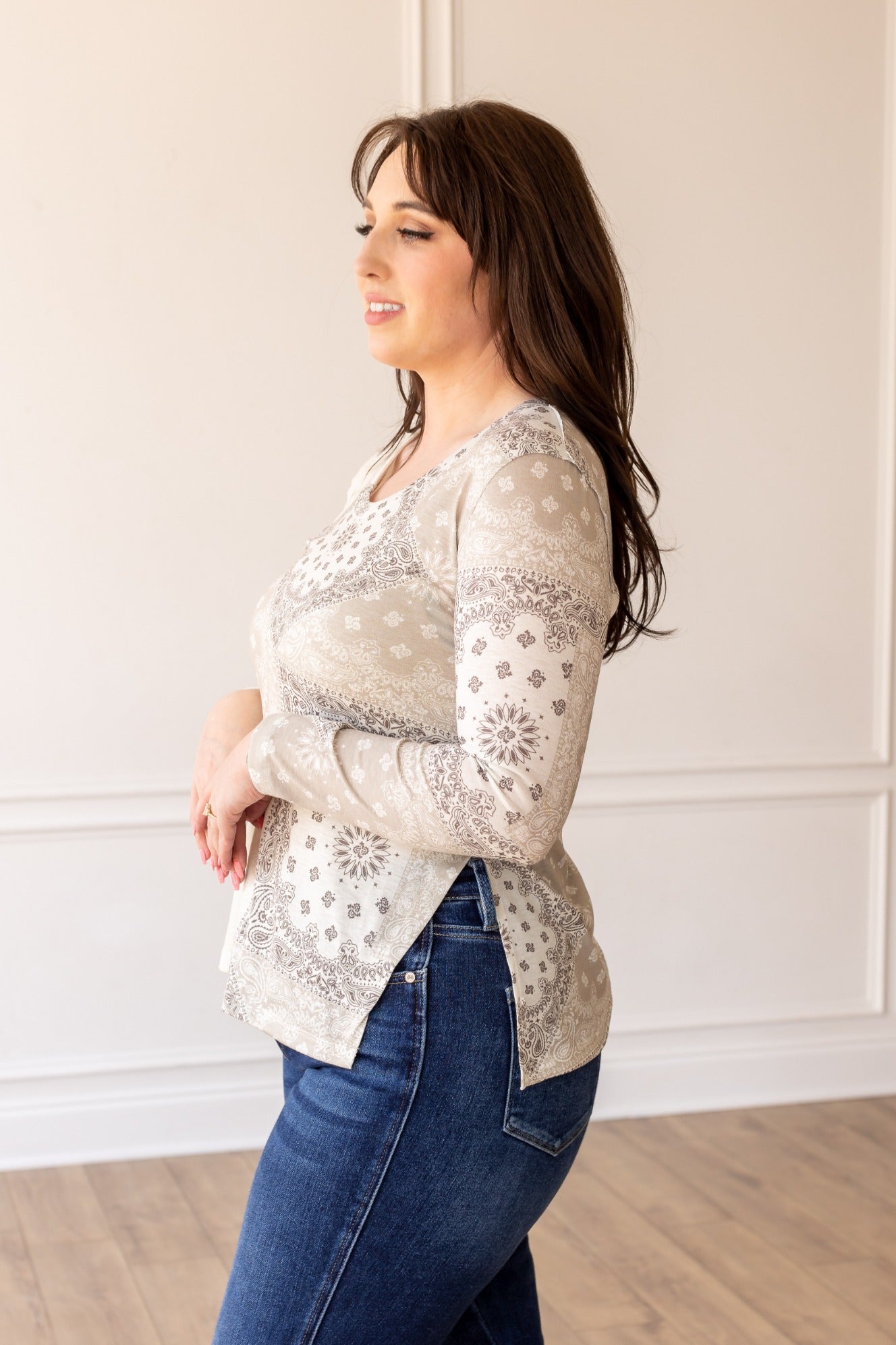 Western Bandana Print Top