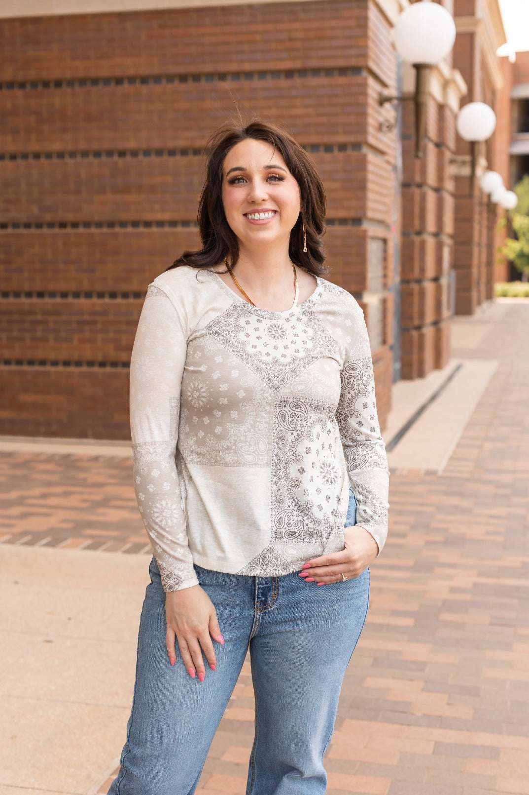 Western Bandana Print Top