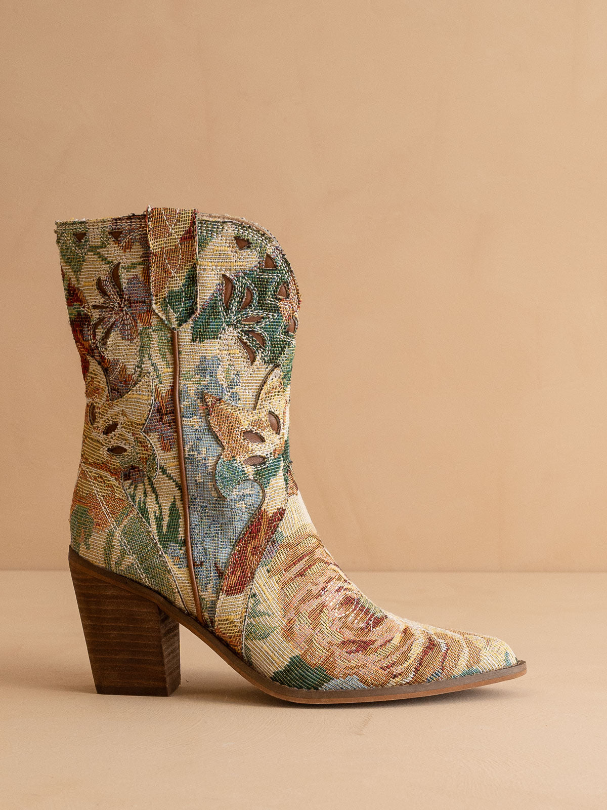 The Sorrel | Vintage Floral Print Western Cowgirl Bootie