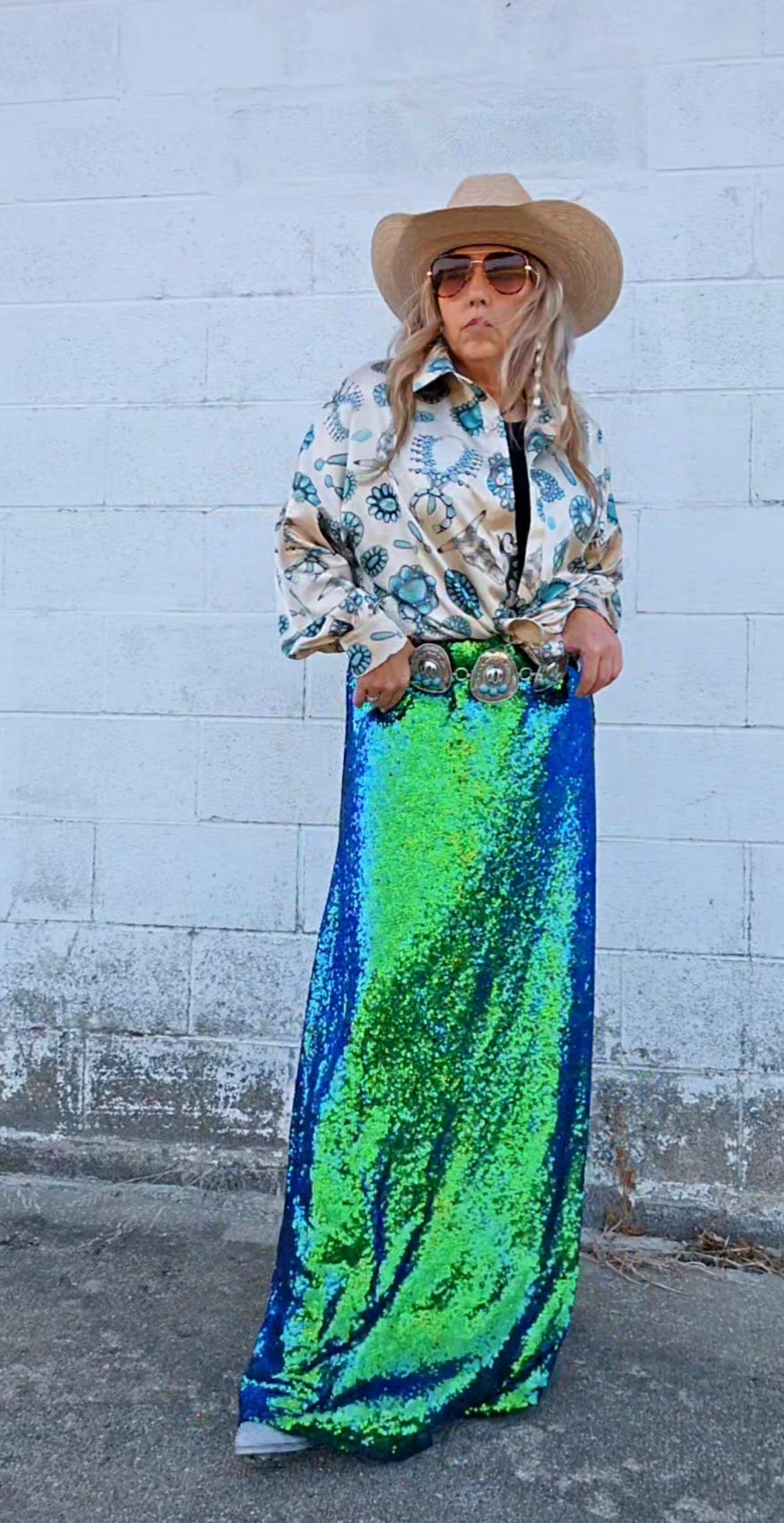 Excalibur Mermaid Sequin Maxi Skirt
