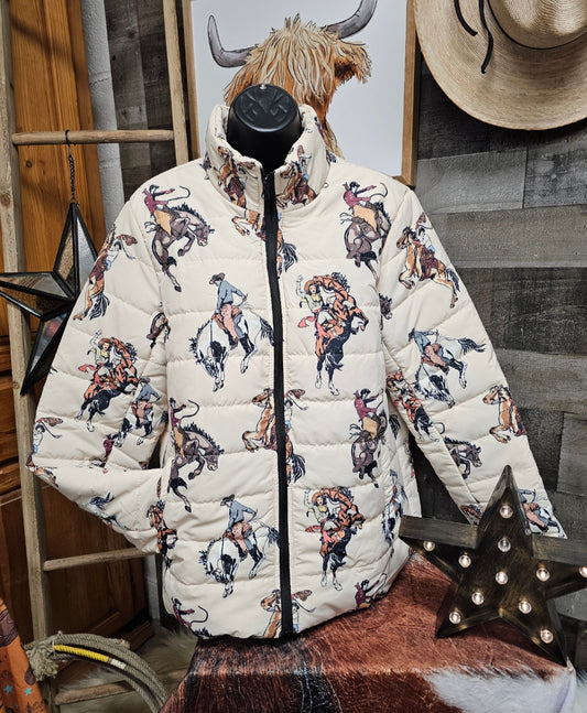 Vintage Cowgirl Women's Puffy Bomber Jacket